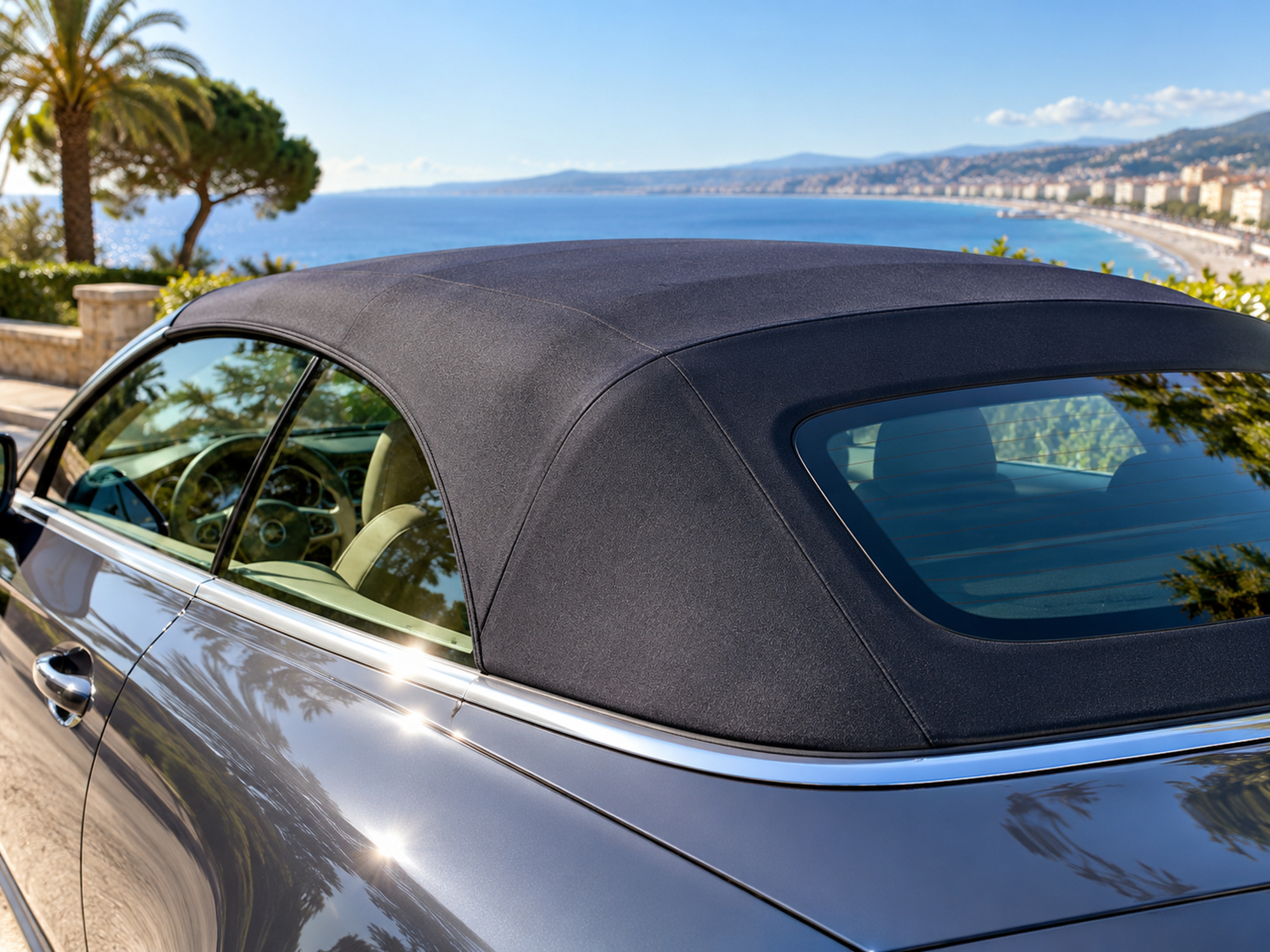 capote de cabriolet propre, gros plan